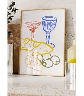 Affiche Apéro français coloré