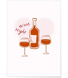 Affiche Soirée vin dessin