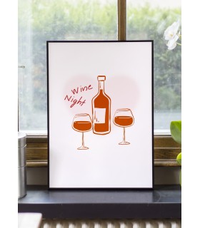 Affiche Soirée vin dessin