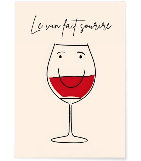 Affiche Le vin fait sourire