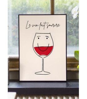 Affiche Le vin fait sourire