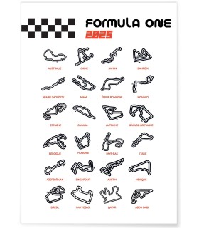 Affiche Circuits Formule 1 2025
