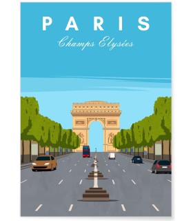Affiche ville Paris - Champs Elysées
