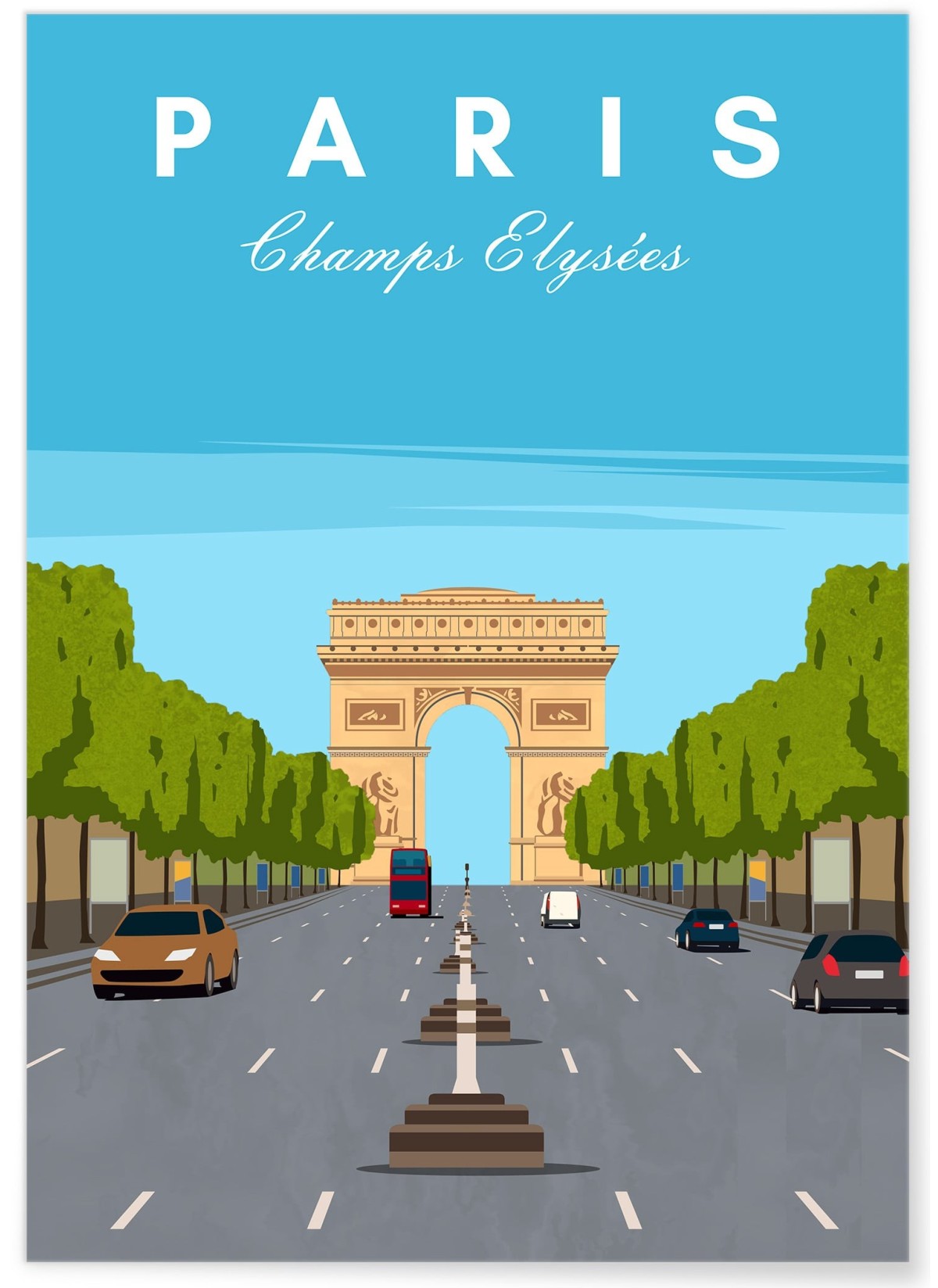 Affiche ville Paris - Champs Elysées