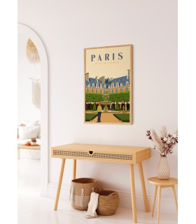 Affiche ville Paris - Place des Vosges