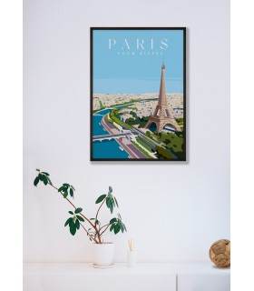 Affiche ville Paris - Tour Eiffel
