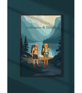 Affiche rando en couple à personnaliser