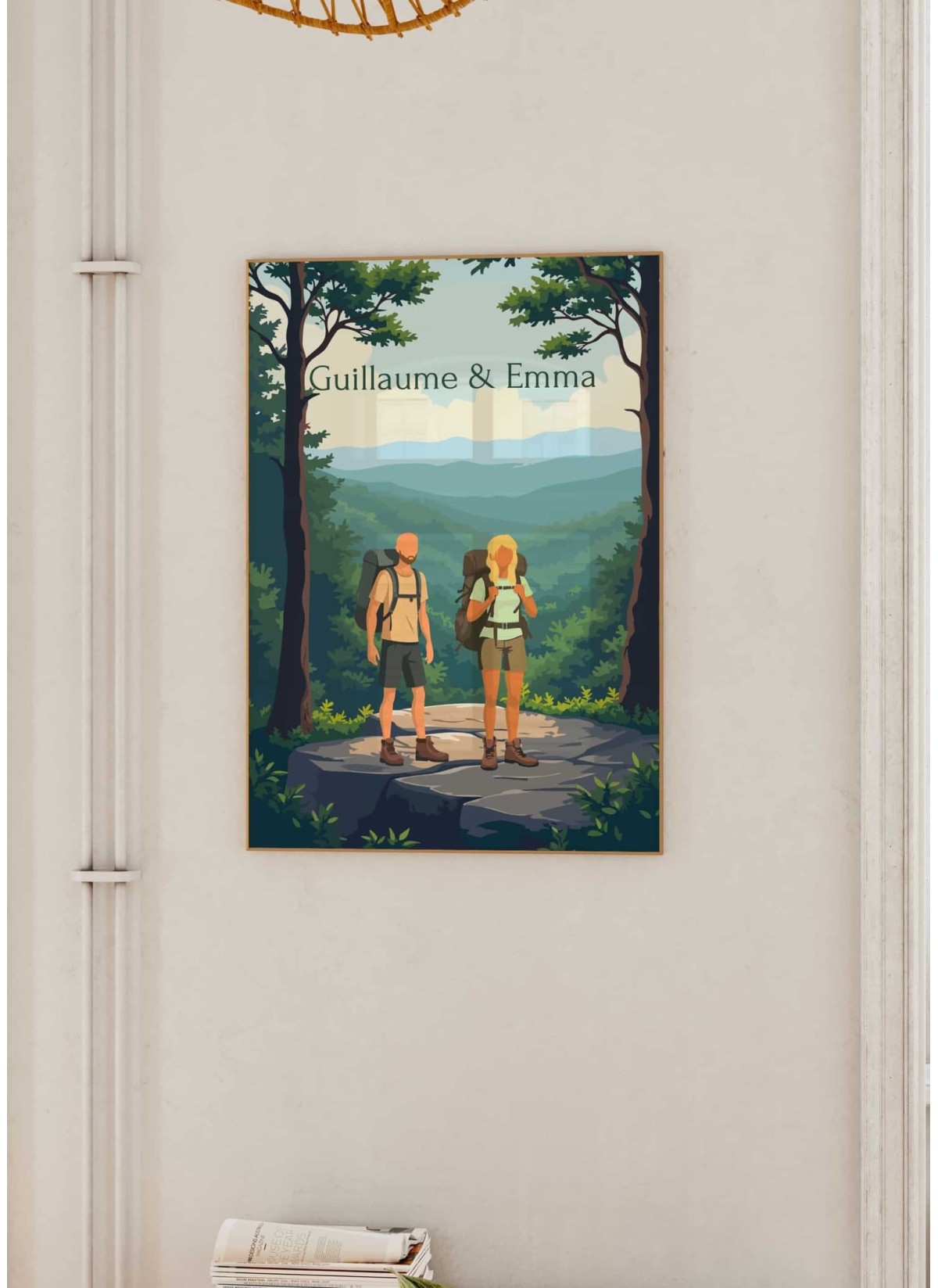 Affiche Couple Randonnée Personnalisée – Gravissez les Sommets de l’Amour ! 🥾⛰️