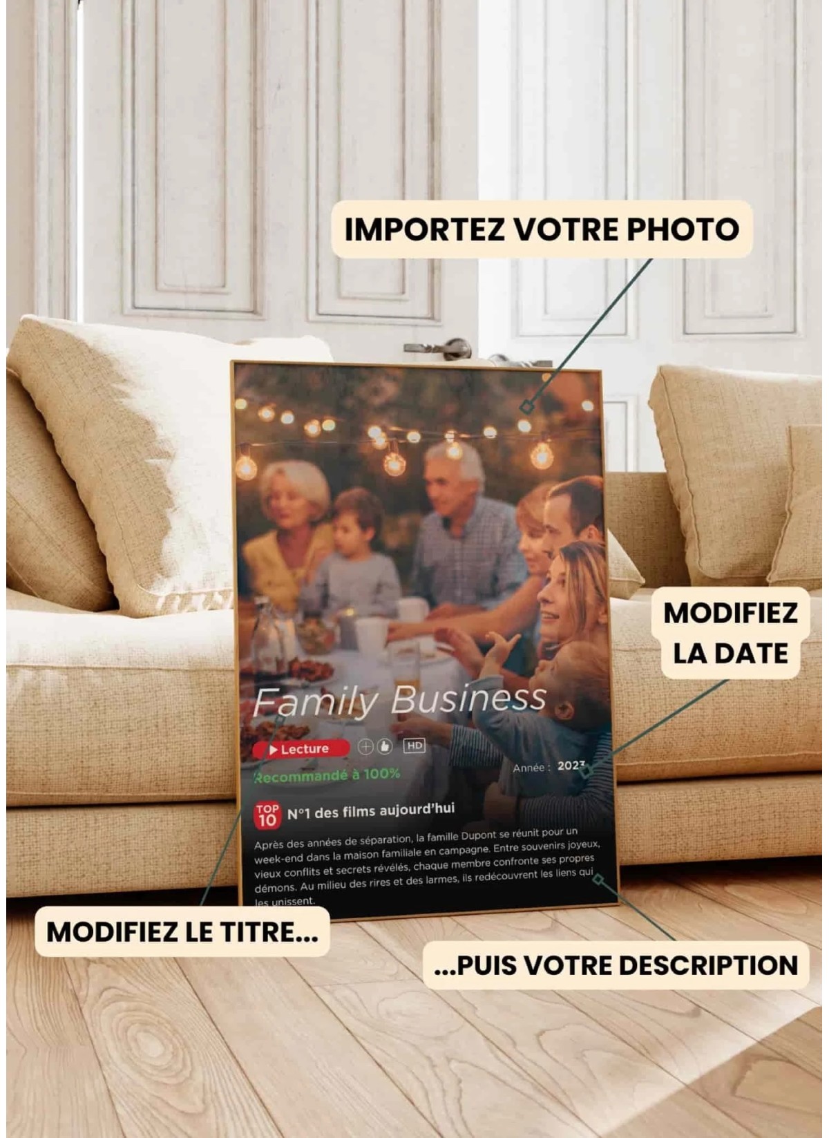 Affiche Netflix personnalisée pour Papa | Cadeau original Fête des Pères