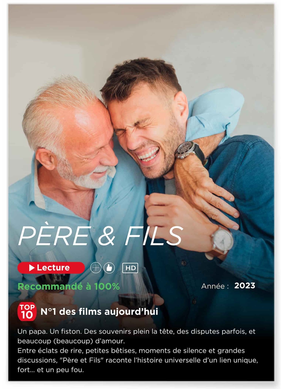 Affiche Netflix personnalisée pour Papa | Cadeau original Fête des Pères