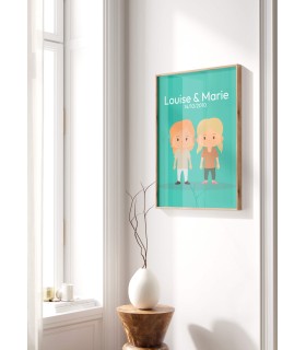 Affiche couple Cartoon personnalisée