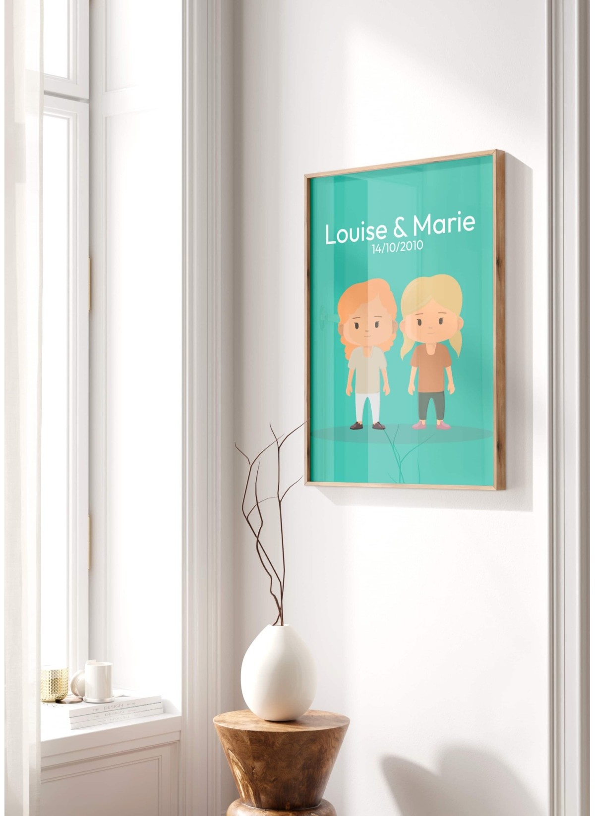 Affiche couple personnalisée style cartoon | Cadeau Saint-Valentin original