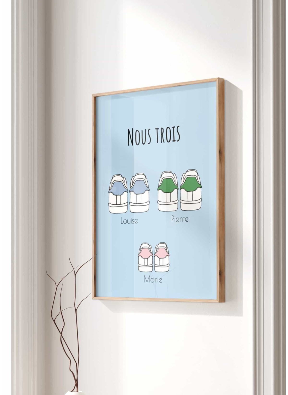 Affiche couple personnalisée baskets | Cadeau original Saint-Valentin ou anniversaire