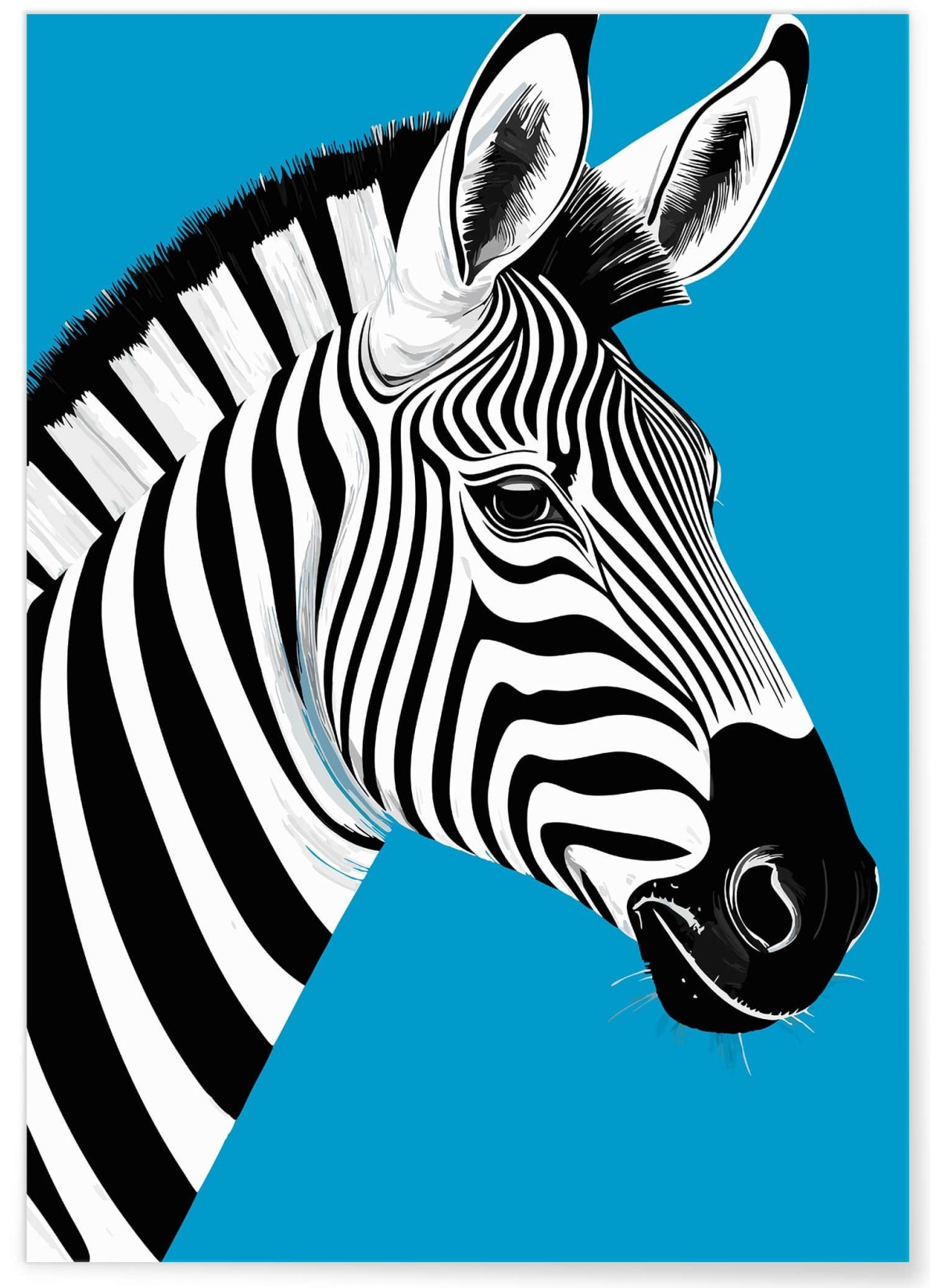 Affiche Zèbre graphique pop