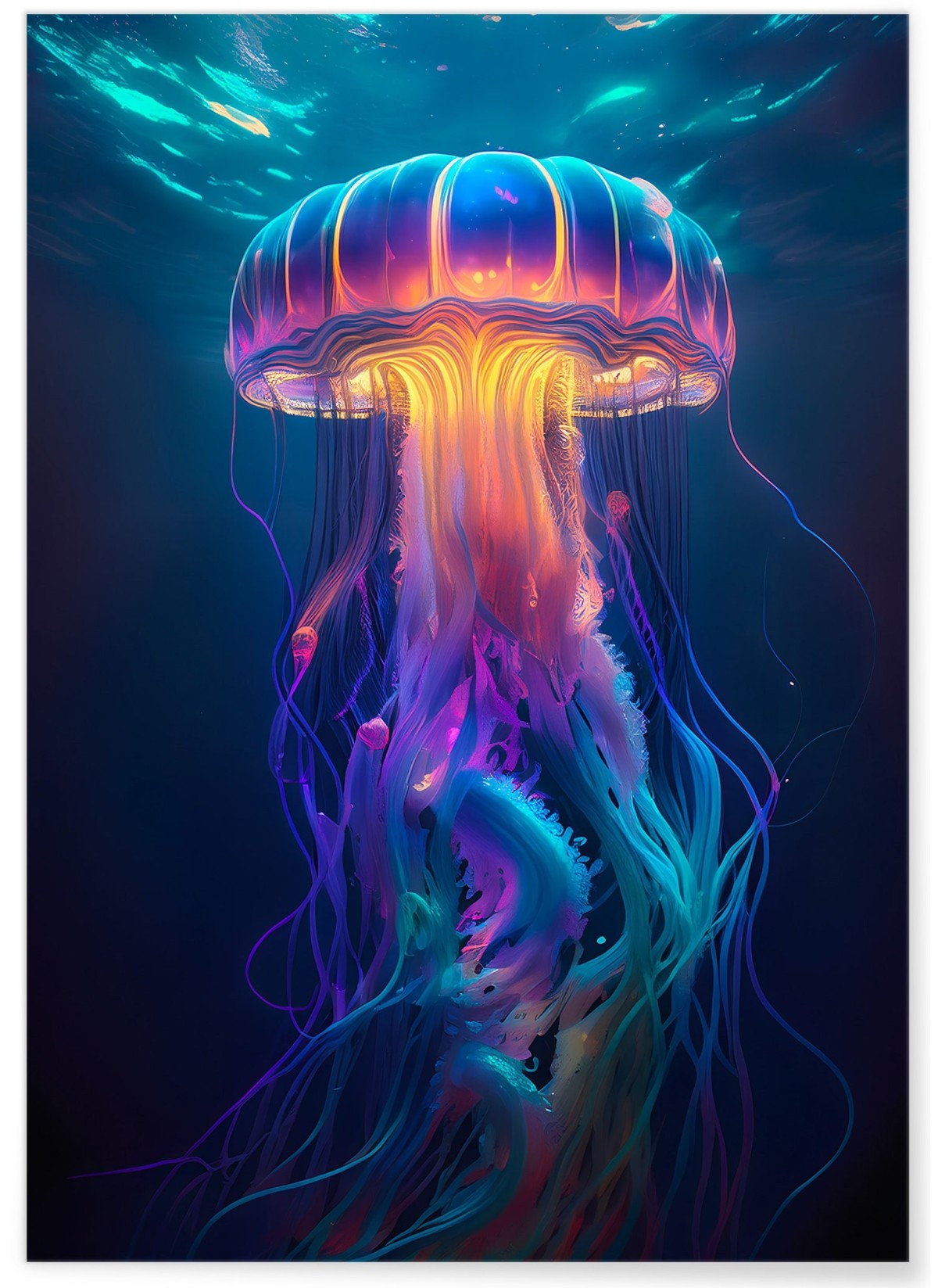 Affiche Méduse lumineuse