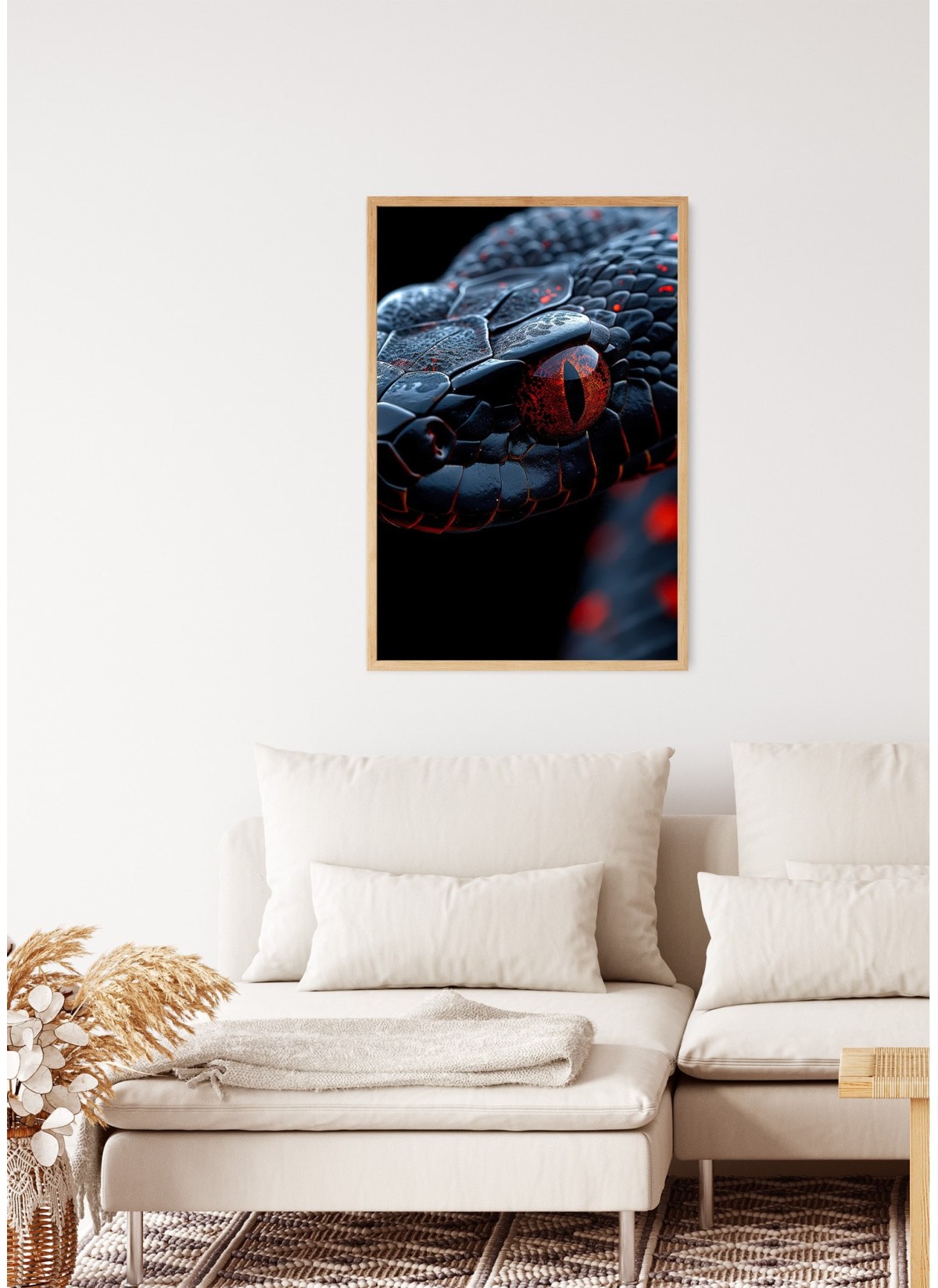 Affiche Serpent noir et rouge