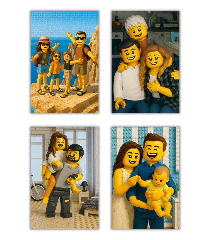 Affiche Personnages Briques Personnalisée