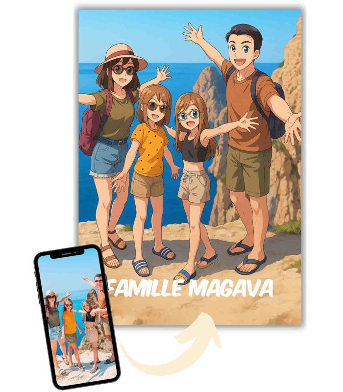 Affiche Manga Personnalisée – Votre photo transformé en personnage manga avec IA | LAFFICHERIE