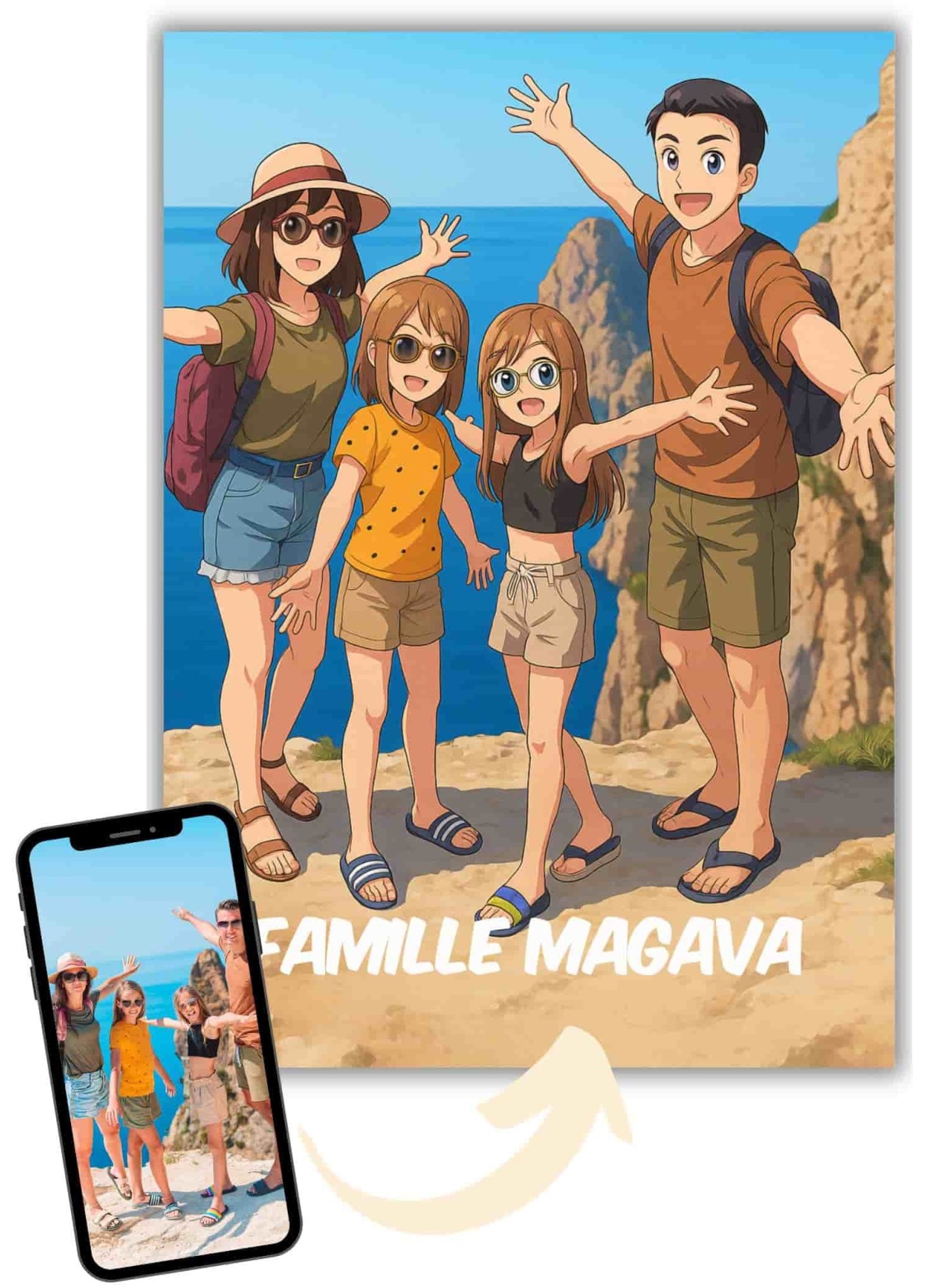 Affiche Manga Personnalisée – Votre photo transformé en personnage manga avec IA | LAFFICHERIE