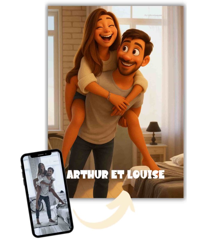 Affiche Style Animation 3D Personnalisée – Portrait magique par IA | LAFFICHERIE