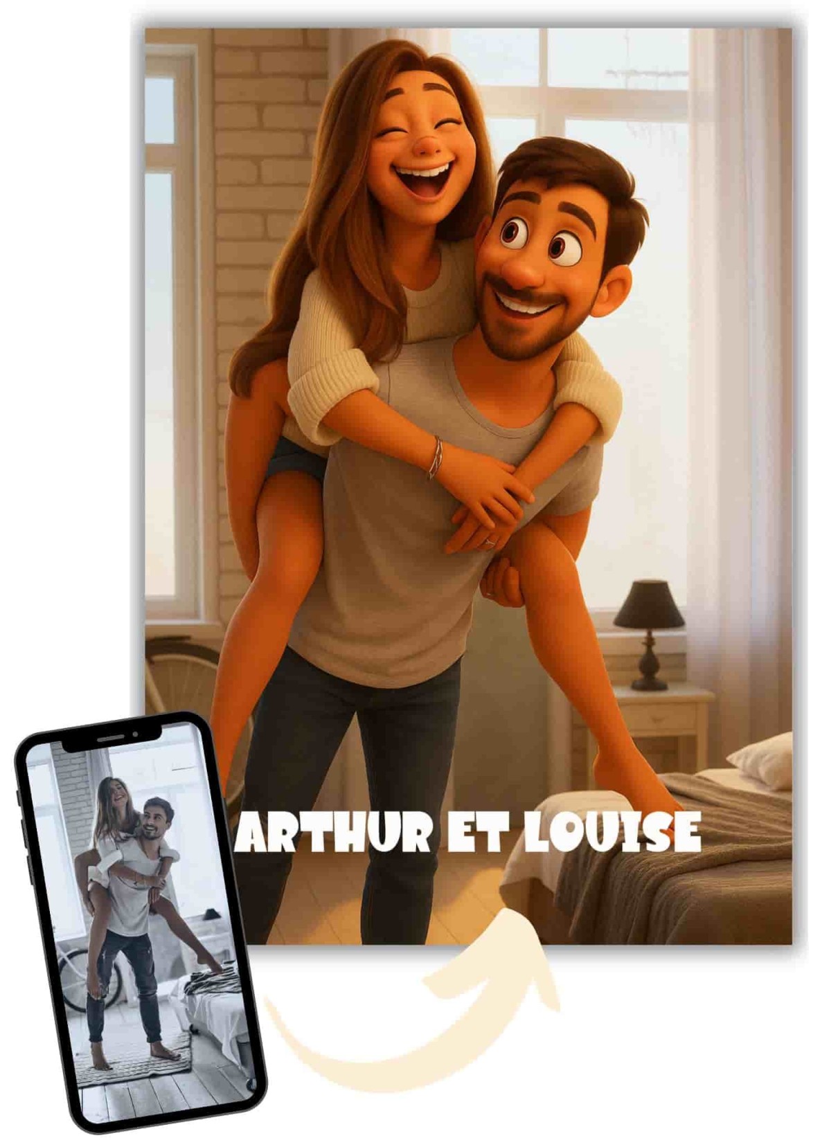 Affiche Style Animation 3D Personnalisée – Portrait magique par IA | LAFFICHERIE