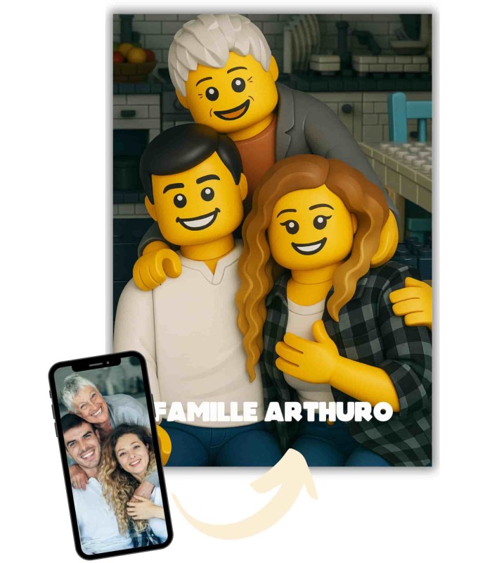 Affiche personnages briques Personnalisée – Portrait style Briques avec IA | LAFFICHERIE