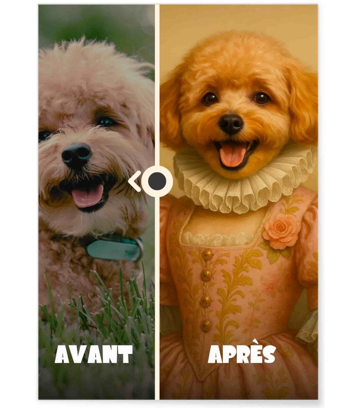 Affiche personnalisée chienne royal – Portrait noble sur mesure | LAFFICHERIE