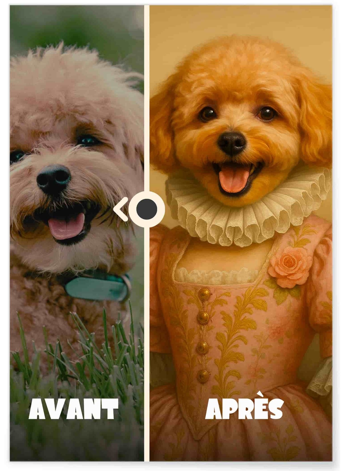 Affiche personnalisée chienne royal – Portrait noble sur mesure | LAFFICHERIE