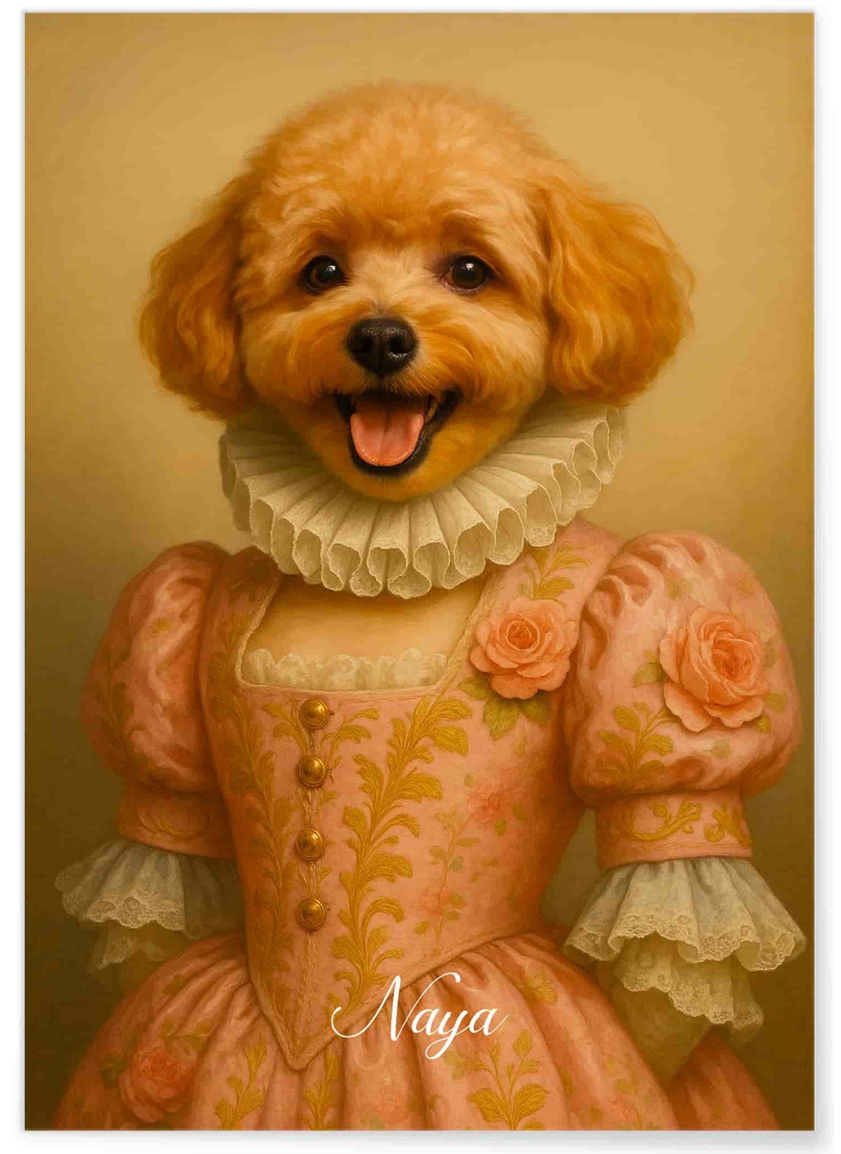 Affiche personnalisée chienne royal – Portrait noble sur mesure | LAFFICHERIE