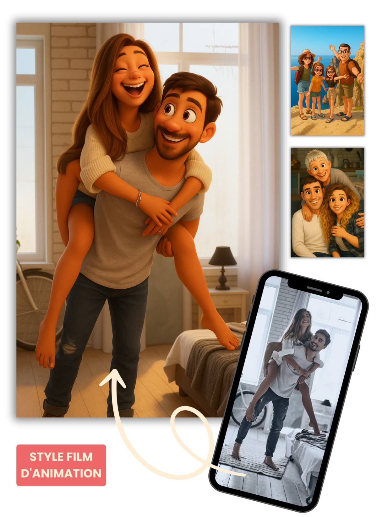 Affiche Style Film d'Animation 3D Personnalisée