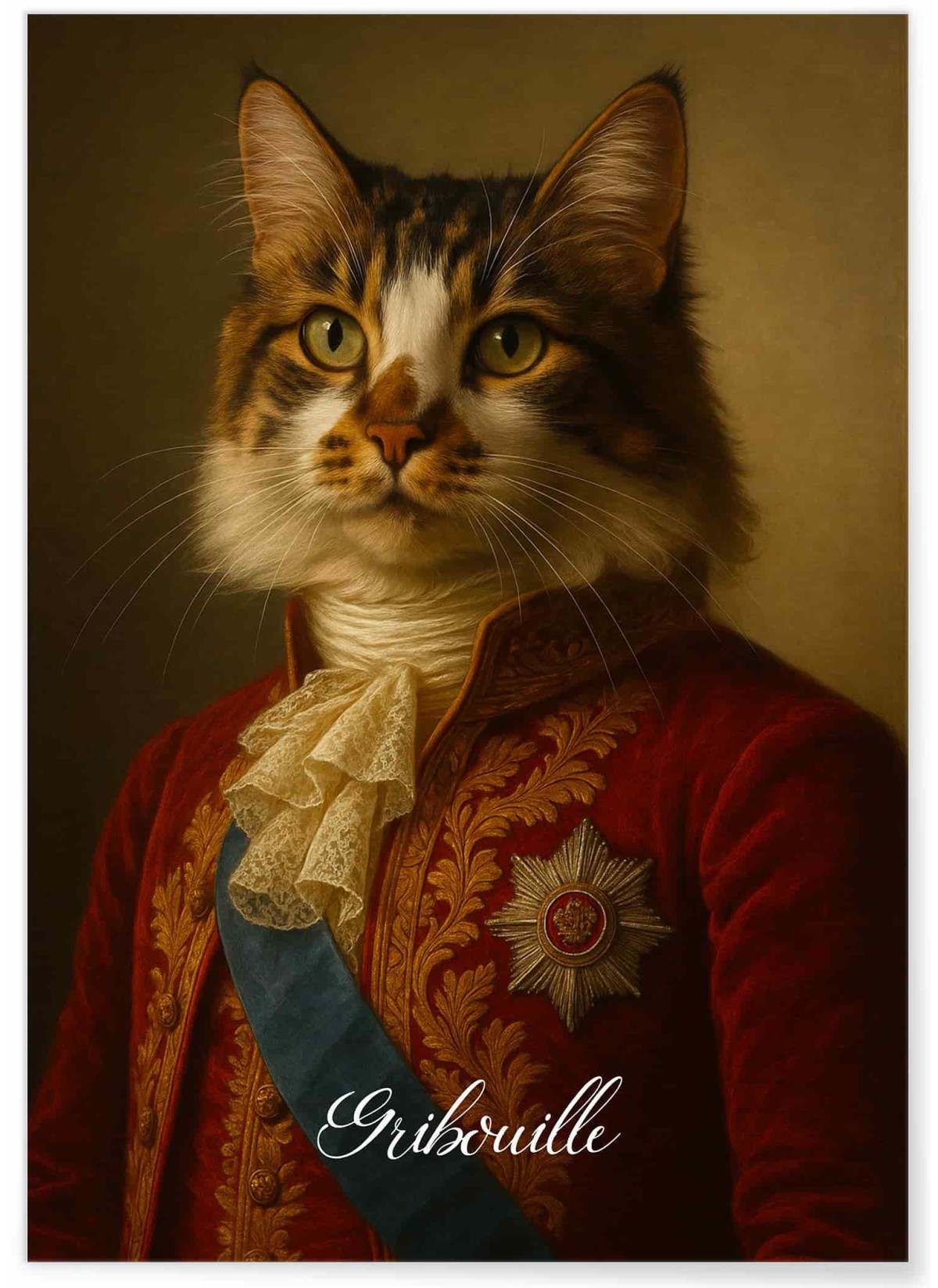 Portrait royal personnalisé de votre chat – Affiche élégante & unique | L’AFFICHERIE