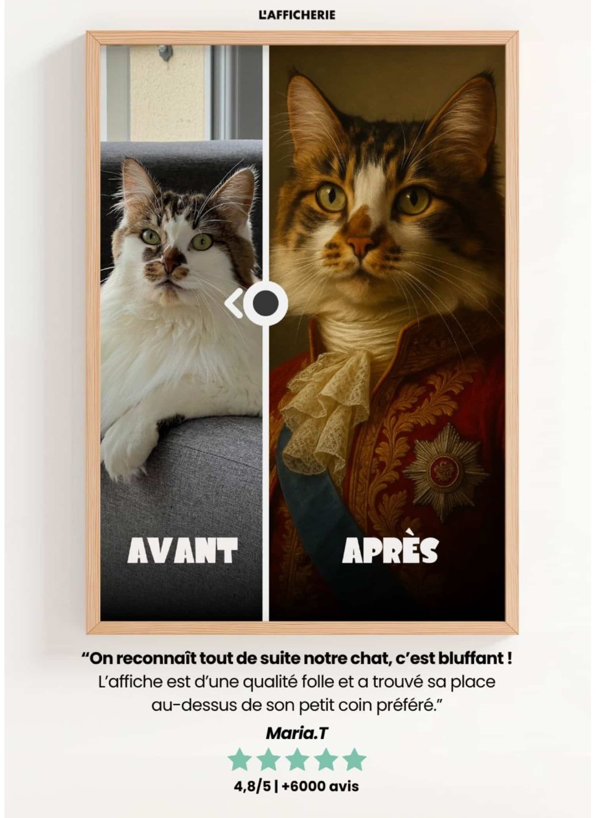 Portrait royal personnalisé de votre chat – Affiche élégante & unique | L’AFFICHERIE