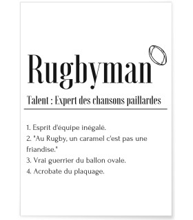 Affiche Définition Rugbyman