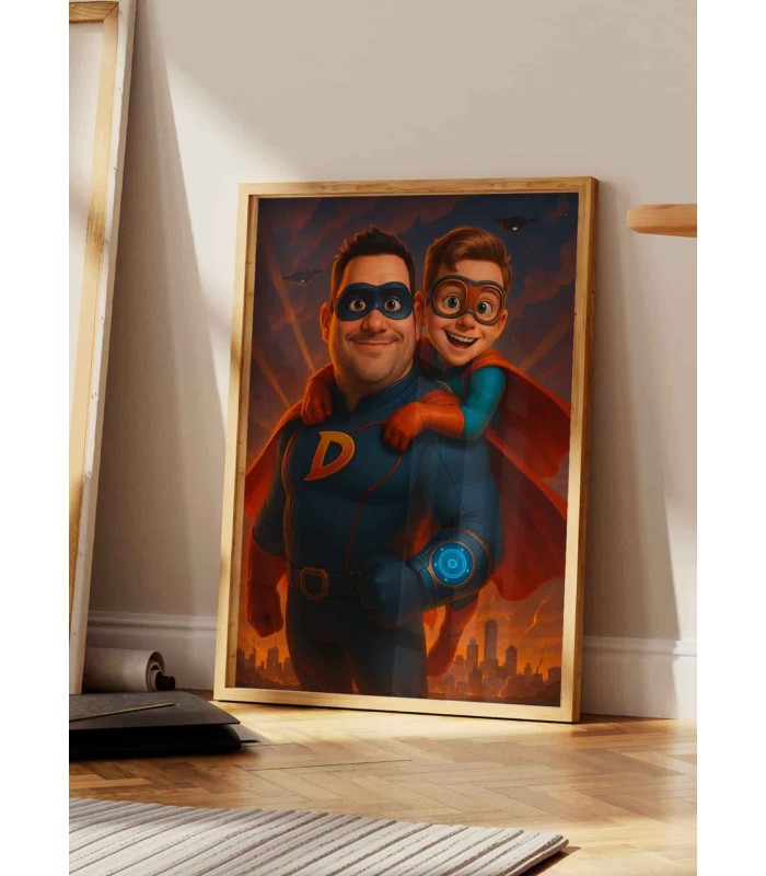 Affiche film super héros personnalisée