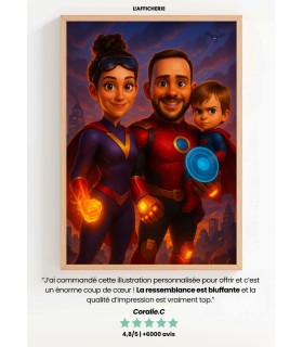 Affiche film super héros personnalisée