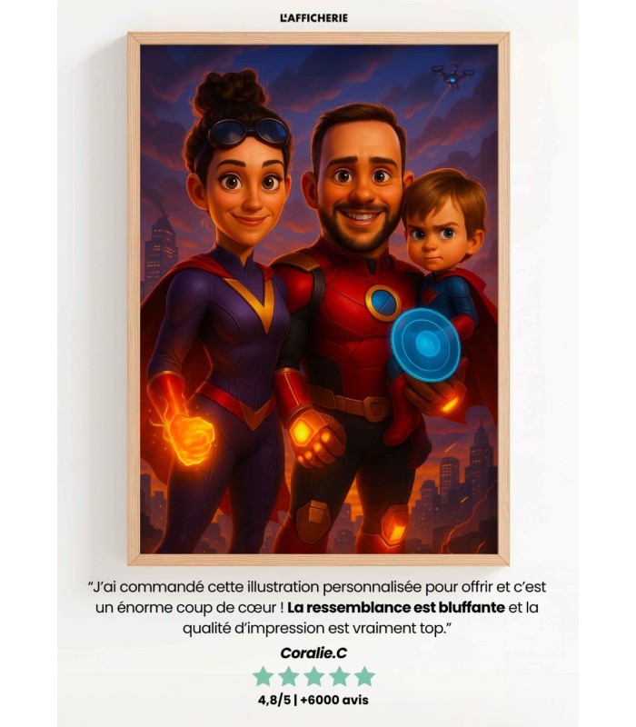 Affiche film super héros personnalisée