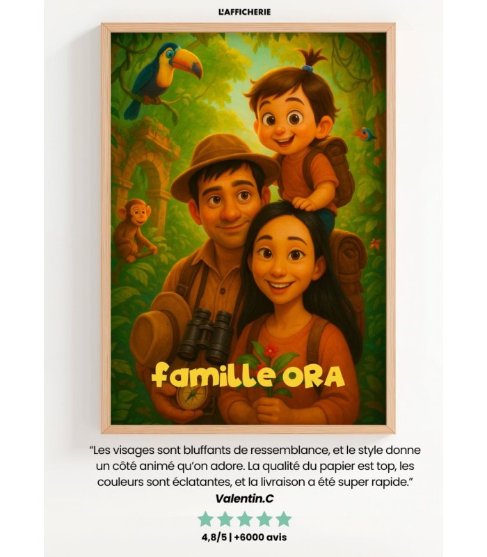 Affiche film d'aventure personnalisée