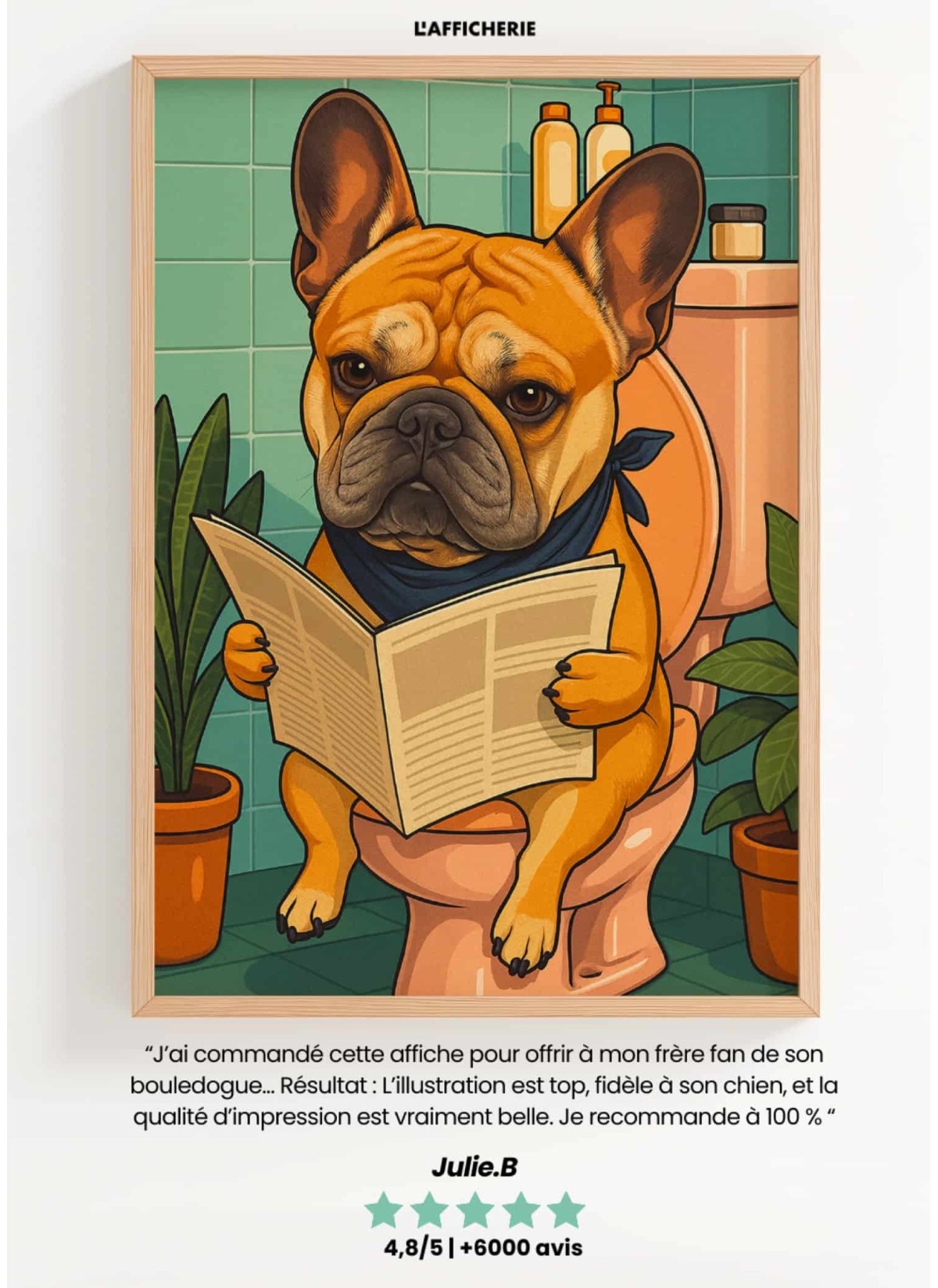 Affiche personnalisée animaux sur les toilettes | L’AFFICHERIE