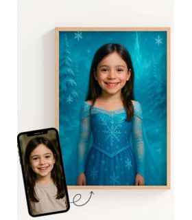 Affiche Princesse des glaces personnalisée – Portrait Enfant | L’AFFICHERIE