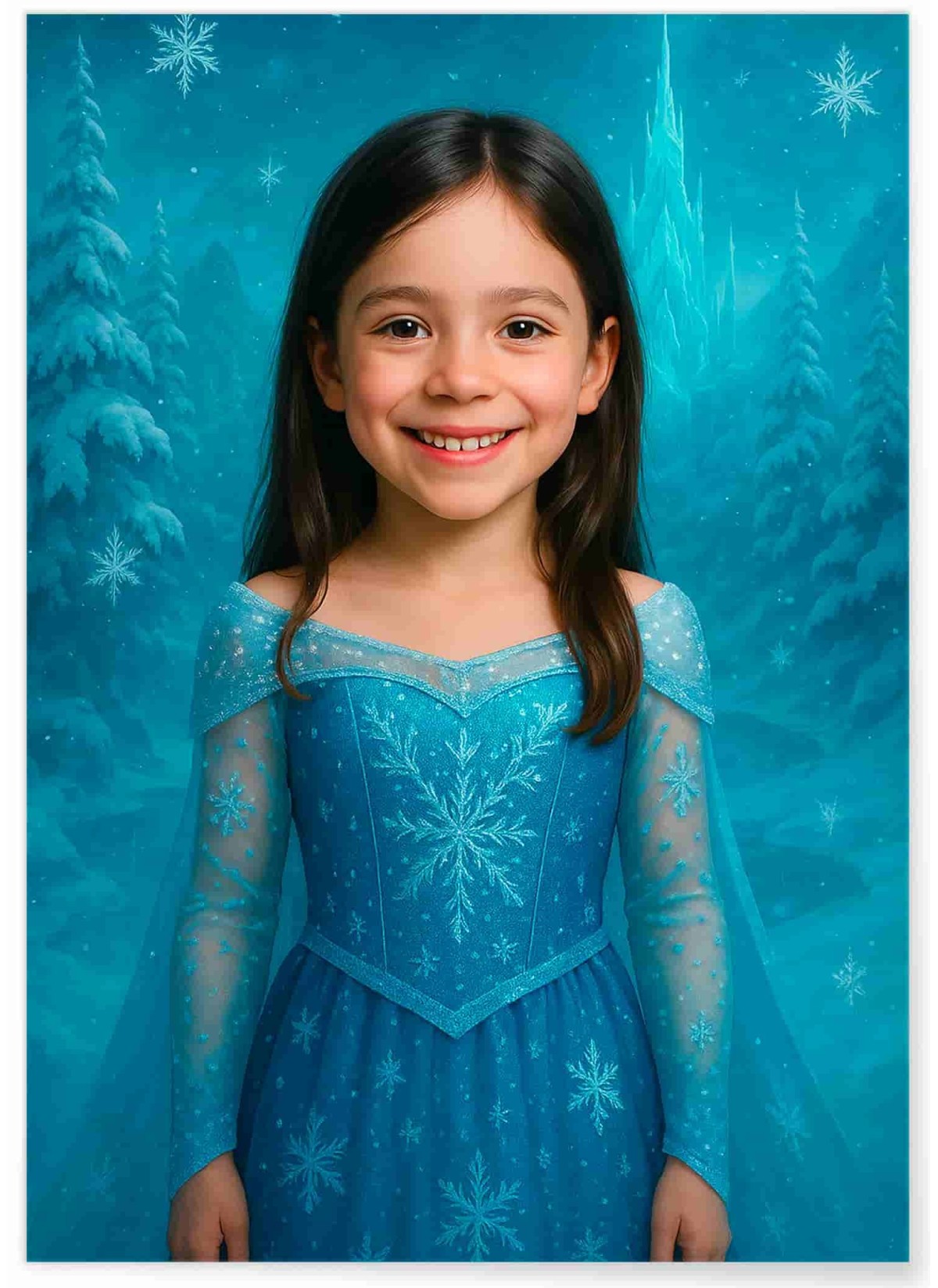 Affiche Princesse des glaces personnalisée – Portrait Enfant | L’AFFICHERIE