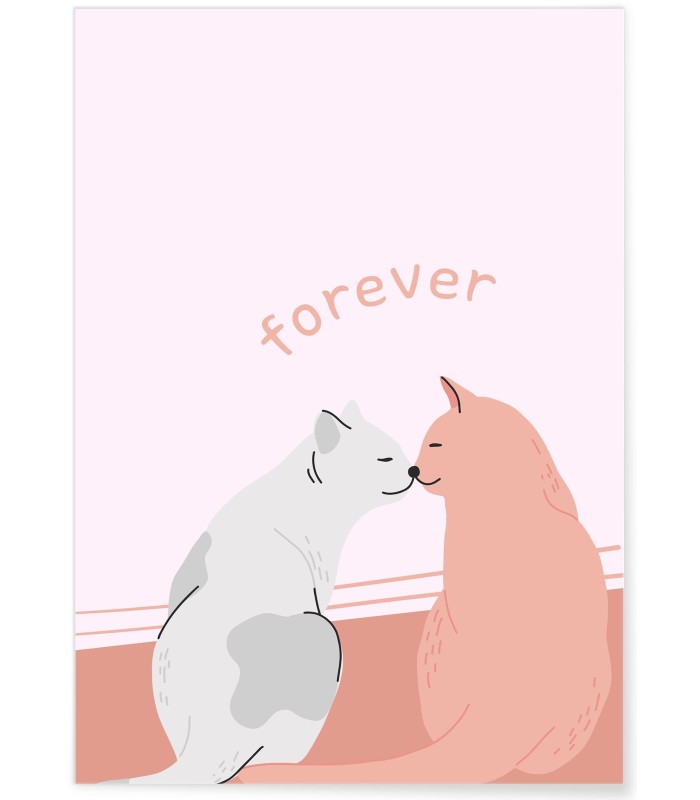 Affiche Chats Amour Forever