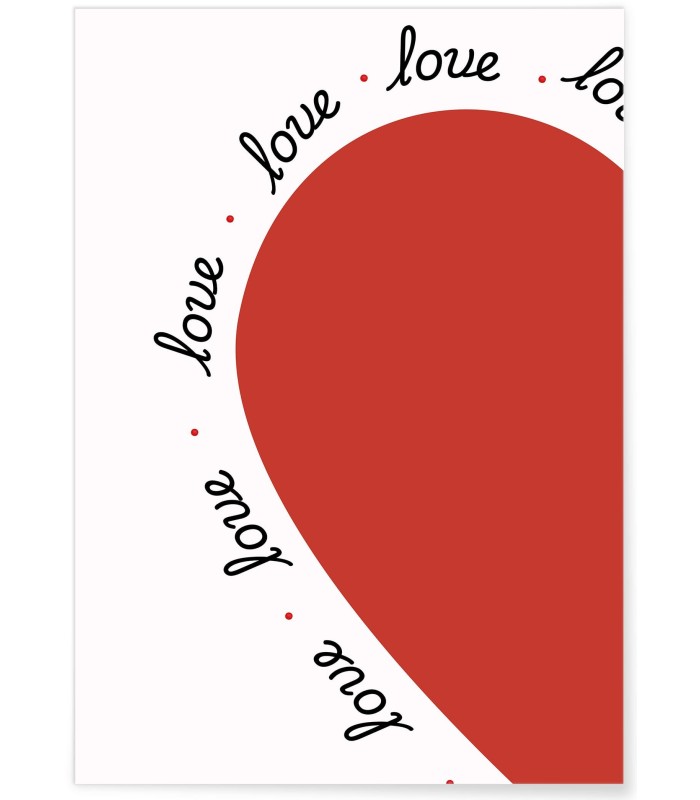 Affiche Coeur et Love graphique