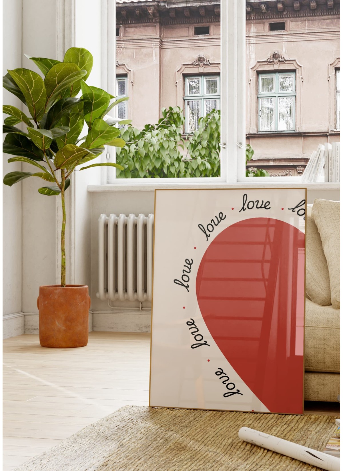 Affiche Coeur et Love graphique