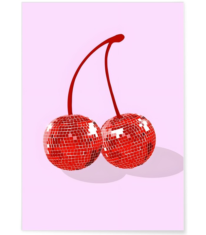 Affiche Cerises Boules Disco