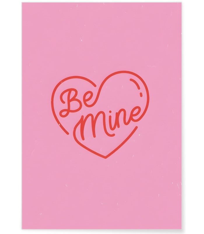 Affiche Be Mine Coeur rouge