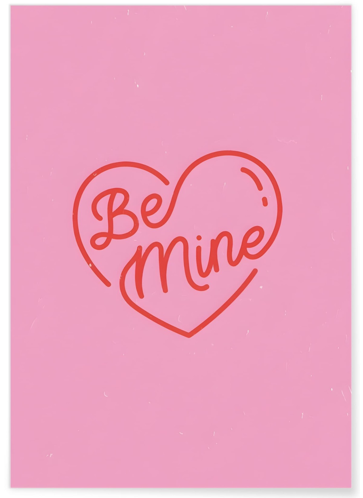 Affiche Be Mine Coeur rouge