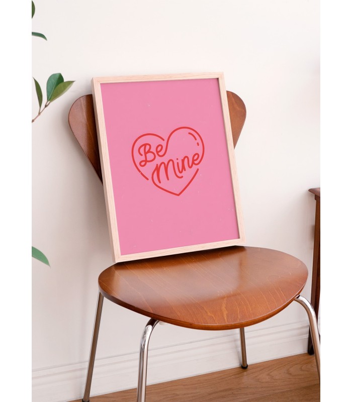 Affiche Be Mine Coeur rouge