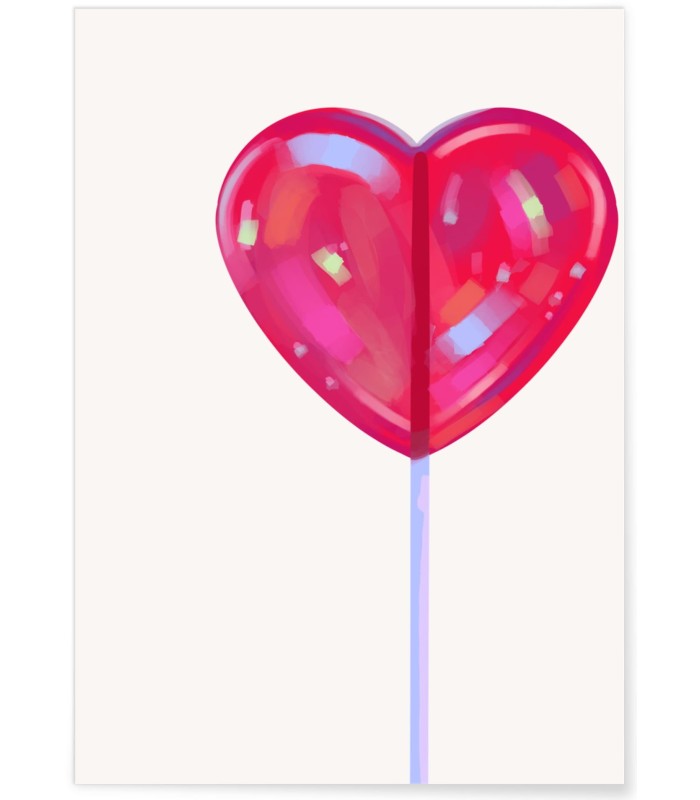 Affiche Sucette Coeur rouge