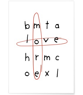 Affiche Mots croisés Love