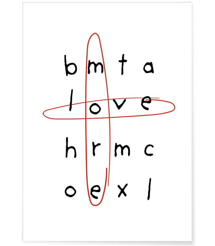 Affiche Mots croisés Love